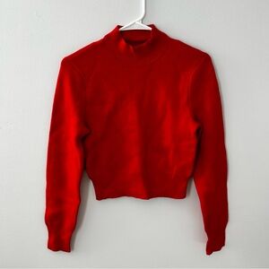Abercrombie & Fitch Red Mock Neck Cropped Sweater Pullover Size Small
